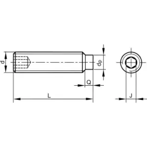 Image of M16X20 Skt Set Screw - Dog Point (GR-45H) (14.9)