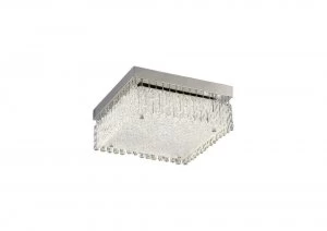 Image of Small Square Flush Ceiling 18W 1700lm LED 4200K Polished Chrome, Crystal