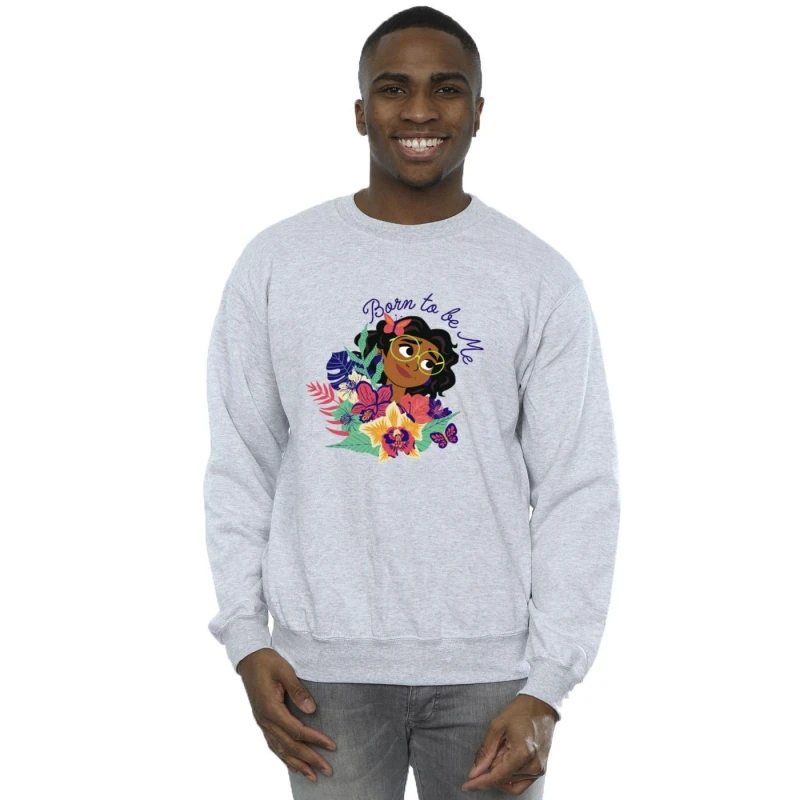 Image of Disney Men Encanto Born To Be Me Sweatshirt in Grey Size: Small Grey S Male 5063153620018