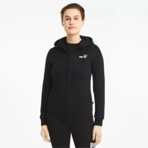 Image of PUMA Essentials Full-Zip Womens Hoodie, Black, size Medium, Clothing