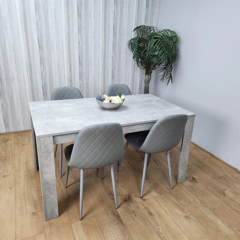 Image of KOSY KOALA Kosy Koala Dining Table Set with 4 Chairs Dining Room and Kitchen table set of 4 in Grey Grey One Size Unisex 5060711589343