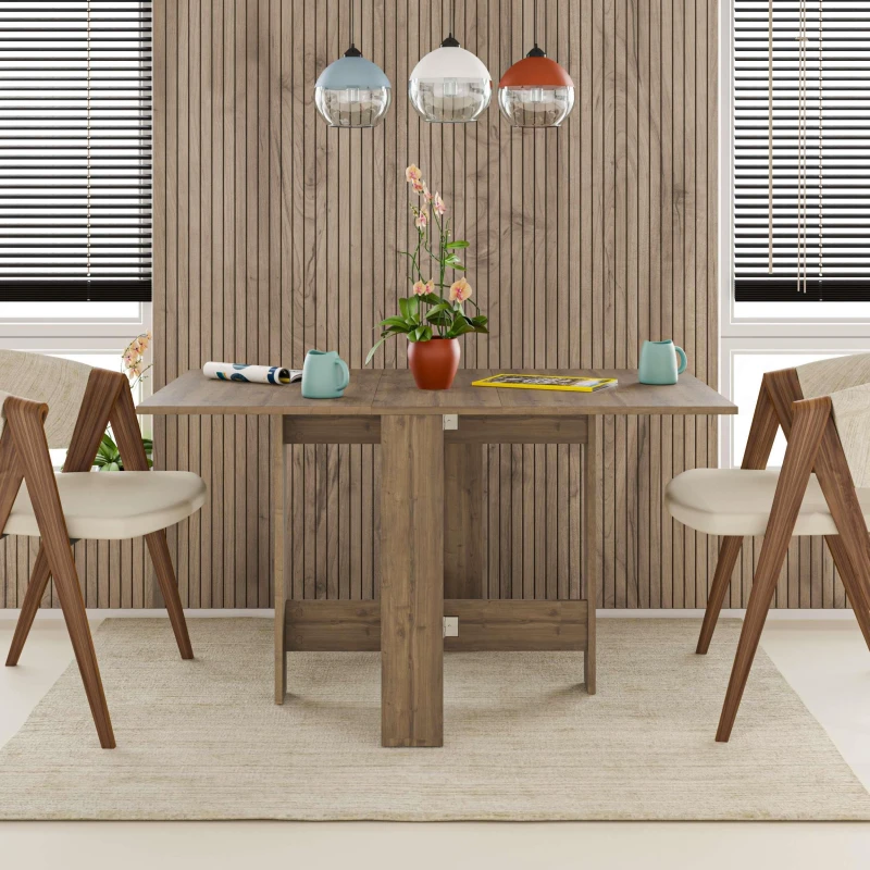 Image of Decortie Artemio' Foldable Table Rectangular Shape 130cm in Dark Brown Size: 1 Pack Dark Brown Unisex 1 Pack