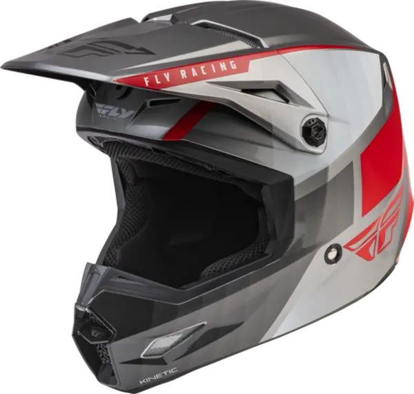 Image of FLY Racing Kinetic Drift Charcoal Lite Grey Red Offroad Helmet Size 2XL