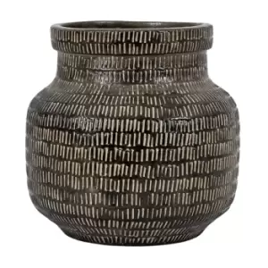 Image of Gallery Interiors Arca Wide Vase in Old Black
