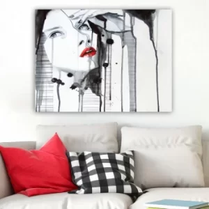 Image of 110674109_70100 Multicolor Decorative Canvas Painting Abstract Women 2