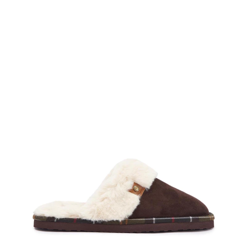 Image of Barbour Claudia Faux Suede Mule Slippers - UK 5 Tan Slippers female LSL0033TA51 5