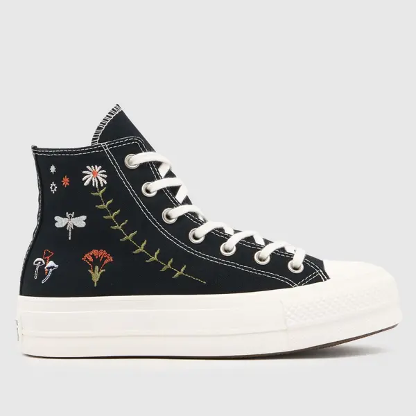 Image of Converse all star lift enchanted garden trainers in Black & white Black/White UK 4 (EU 36½)