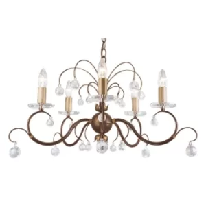 Image of Lunetta 5 Light Chandelier Bronze Patina Finish, E14
