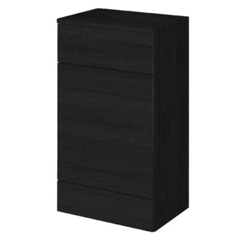 Image of Hudson Reed Fusion 500mm Back To Wall Wc Unit And Top, Charcoal Black Gloss, Floor Standing