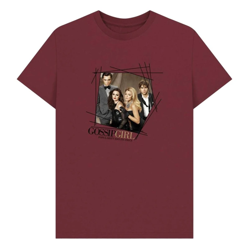 Image of Gossip Girl Mens Cast T-Shirt in Wine Size: Small Wine Male S