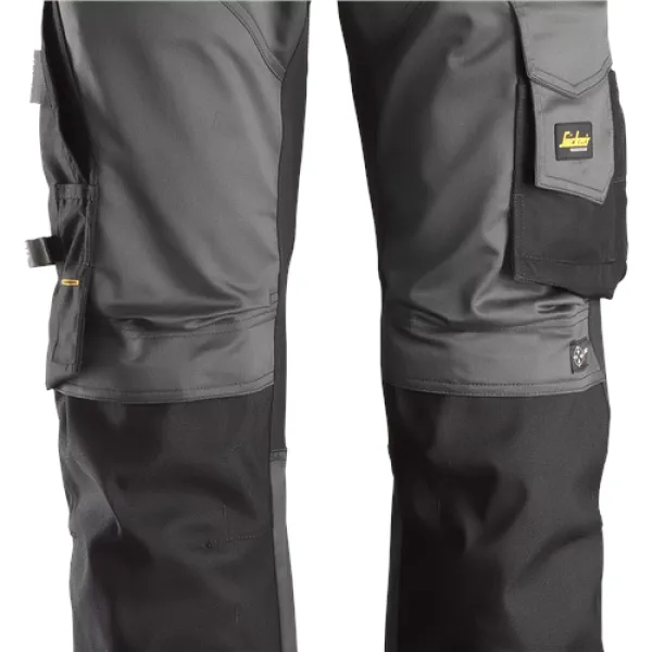 Image of Snickers AllroundWork Stretch Loose Fit Work Trousers - Steel Grey/Black - 108