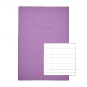 Image of RHINO A4 Exercise Book 48 pages 24 Leaf Purple 8mm Lined with Margin