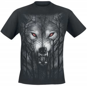 Image of Spiral Forest Wolf T-Shirt black