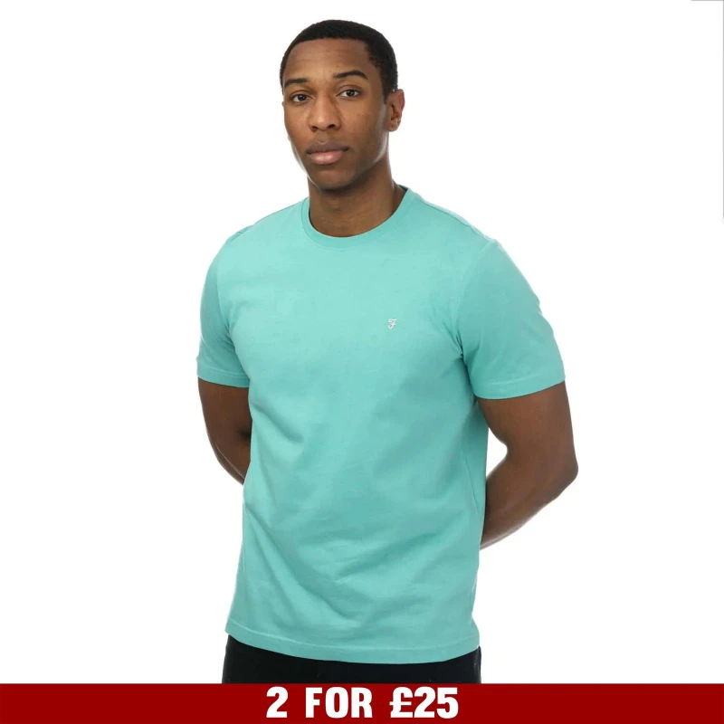Image of Farah Eddie Crew T-Shirt - Green Green S