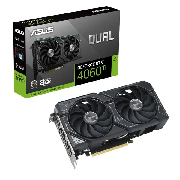 Image of Asus Dual GeForce RTX 4060 Ti Dual 8GB Graphics Card - DUAL-RTX4060TI-8G