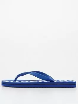 Image of Superdry Code Flip Flop - Blue Size S, Men