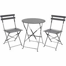 Image of Charles Bentley Metal Bistro Set Grey