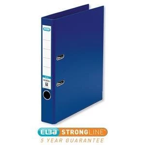 Image of Elba A4 Mini Lever Arch File PVC 50mm Spine Blue Pack of 10