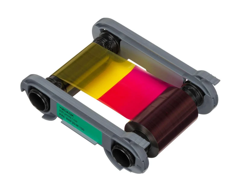 Image of Evolis R6F203E100 YMCKO-K Colour Ribbon (200 Prints)