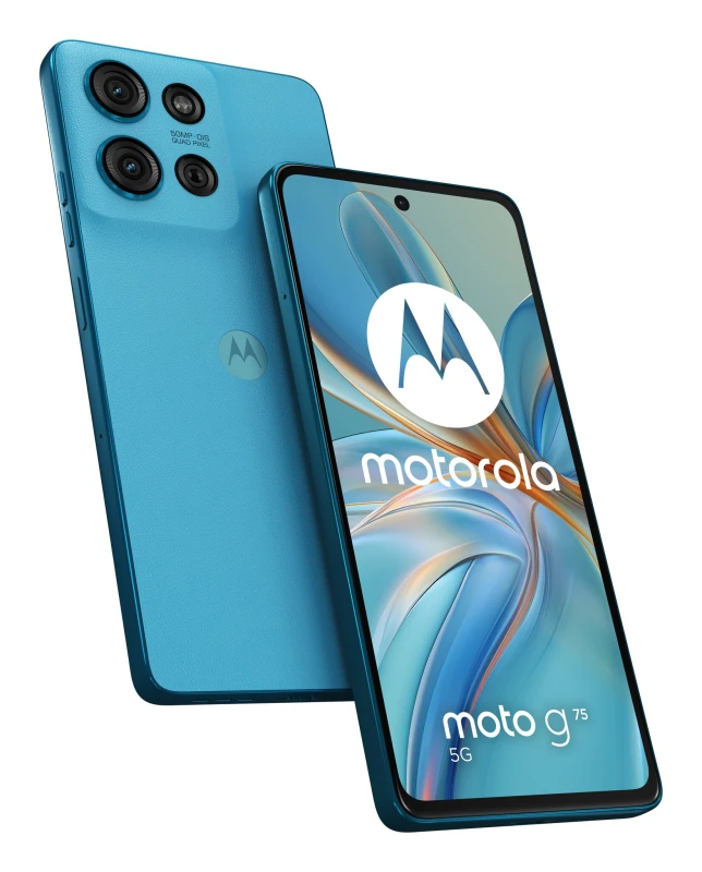 Image of Motorola Moto G75 5G 256GB Smartphone in Aqua Blue