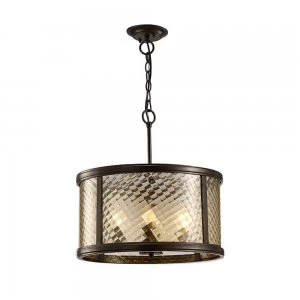 Image of Ceiling Pendant 4 Light E14 Oiled Bronze, Clear Glass