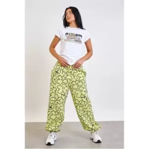 Image of Daisy Street Daisy Print Joggers - Green