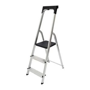 Image of Werner Promaster 3 Tread Step Ladder with High Safety Hand Rail