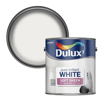 Image of Dulux Pure Brilliant White Soft Sheen Emulsion Paint 2.5L