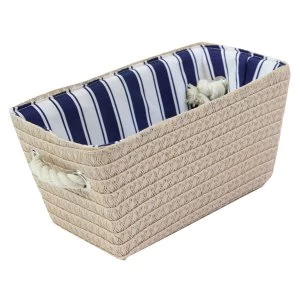 Image of JVL Basket Blue/White Lining Small