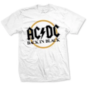 Image of AC/DC - Back in Black Unisex Medium T-Shirt - White