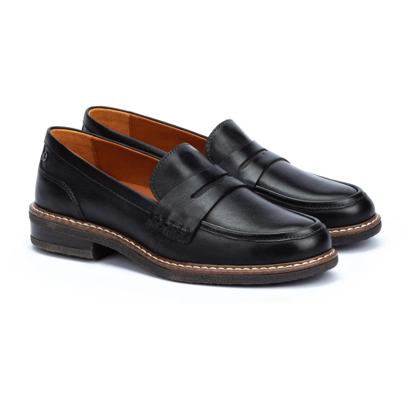 Image of Pikolinos Aldaya Leather Loafers Black Women 38 (5);39 (5.5 to 6);41 (7)