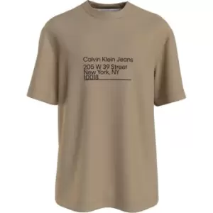 Image of Calvin Klein Jeans Ck Address Logo Tee - Neutral