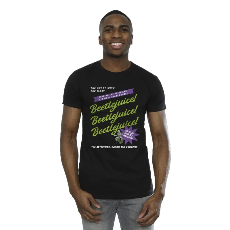 Image of Beetlejuice Beetlejuice Men Make My Millenium T-Shirt in Black Size: Small Black S Male 5063609026111