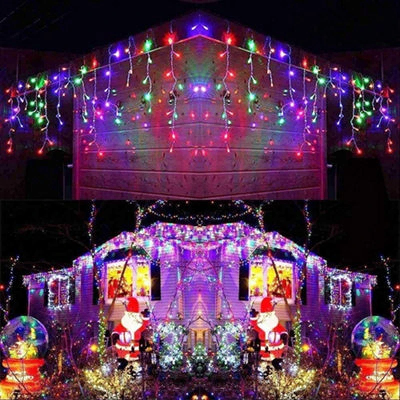 Image of Shatchi 240 MulticolourCompact LEDs Green Cable with 8 Effects Multifunction Auto Memory Indoor/Outdoor Christmas Multi