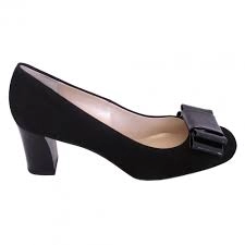 Image of Peter Kaiser Black Suede 'Paloa' Mid Heeled Court Shoes - 3.5