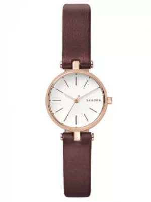 Image of Skagen Mens Signatur T-Bar Rose Gold-plated Strap Watch SKW2641