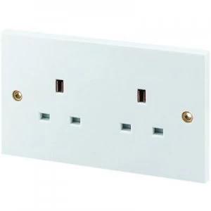 Image of Wickes 13A Double Unswitched Plug Socket - White