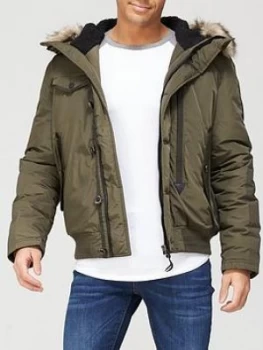 Image of Superdry Chinook Rescue Bomber Jacket - Olive Size S, Men