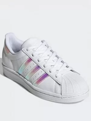 Image of adidas Originals Superstar Shoes, White, Size 5