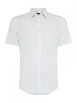 Image of Mens Michael Kors Short sleeve pin dot slim fit shirt White