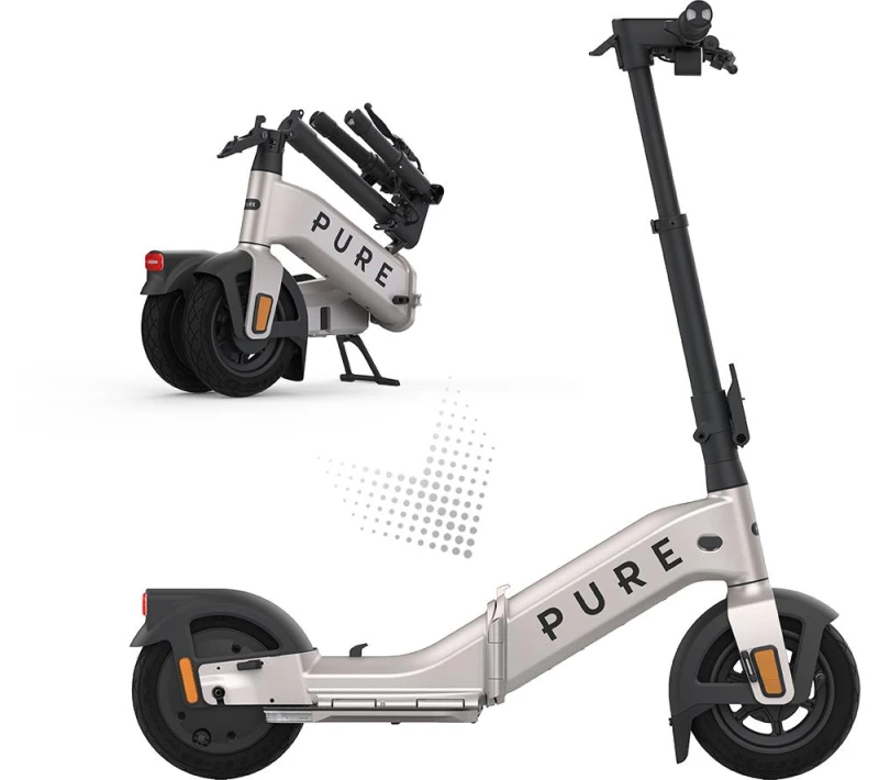 Image of PURE ELECTRIC Pure Advance Flex Electric Folding Scooter - Platinum Silver/Grey 5060937155100
