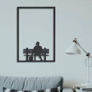 Image of Bench Black Decorative Metal Wall Accessory