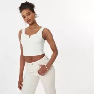 Image of Jack Wills Ribbed Notch Neck Vest Top - White