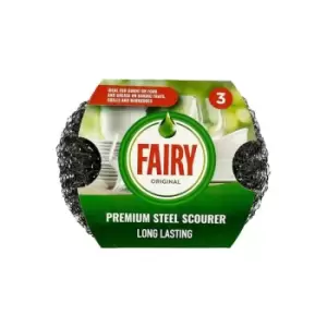 Image of Fairy Original Premium Steel Scourer, 3 Pieces
