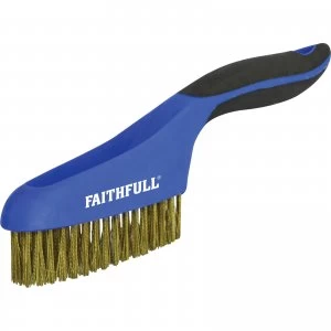 Image of Faithfull Brass Wire Scratch Brush 4 Rows