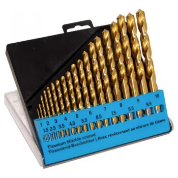 Image of C.K Tools 19pc Titanium Nitride Coated HSS Drill Bit Set Size 1-10mm