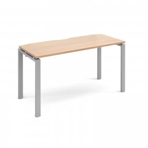 Image of Adapt II Starter Unit Single 1400mm x 600mm - Silver Frame Beech top
