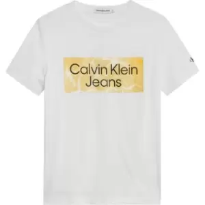 Image of Calvin Klein Jeans Water Placed Logo T-Shirt - White