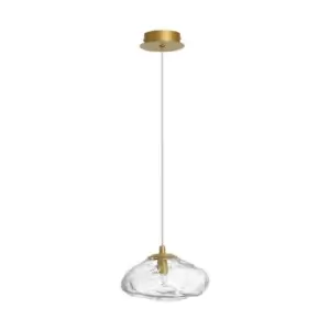 Image of Netlighting Merano Kildonan 20cm Dome Pendant Ceiling Light Brass Gold Metal Blo