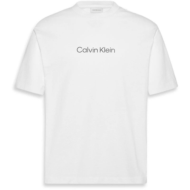 Image of Calvin Klein Mens SSLogo Crew T-Shirt White male XL